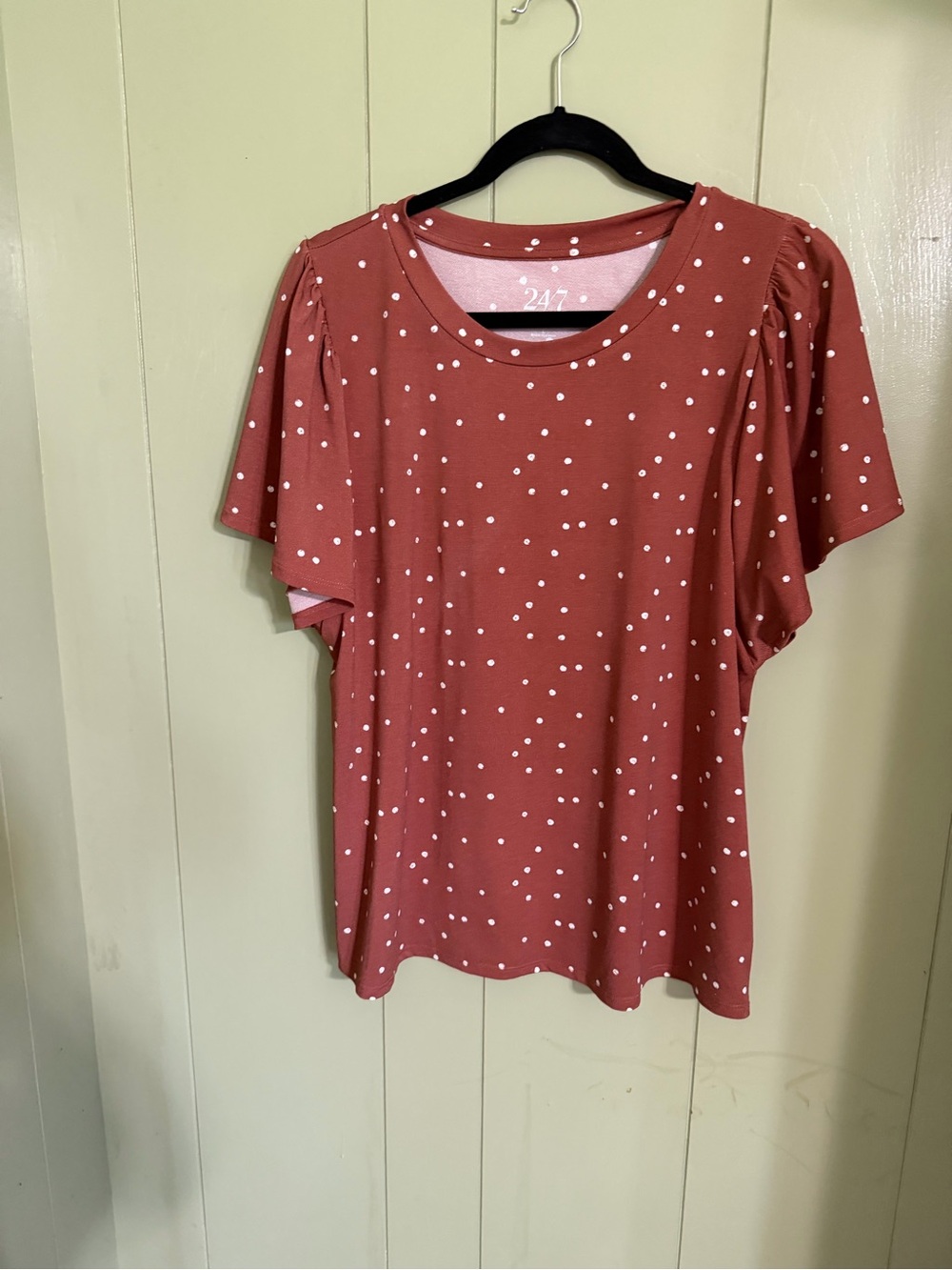 47 Rust Red Polka Dot Short Sleeve Tee